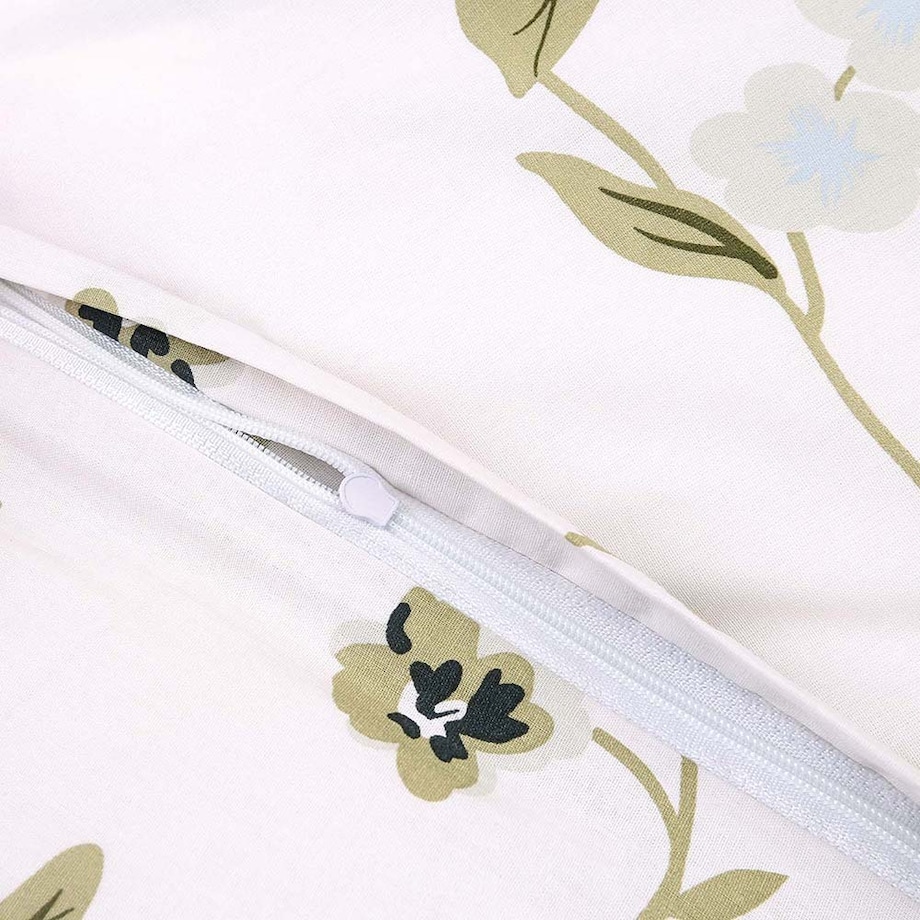 Pościel bawełniana 140x200 Meadowe biała w kolorowe kwiaty, Cottonlove