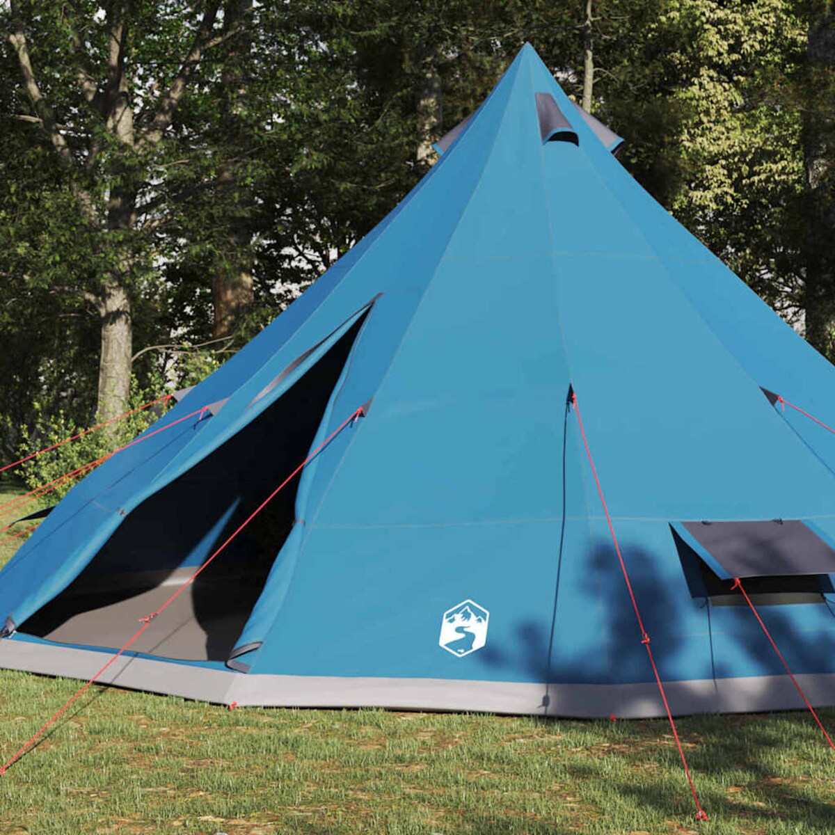 vidaXL Rodzinny namiot tipi Niebieski i szary 560 x 560 x 300 cm