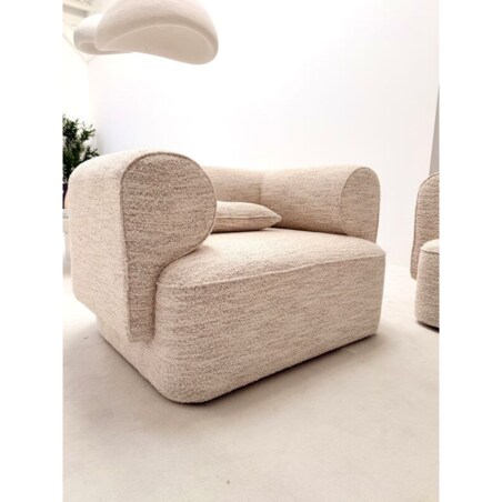 FOTEL BELAGIO – KREMOWY MELANŻ Z BORDEM