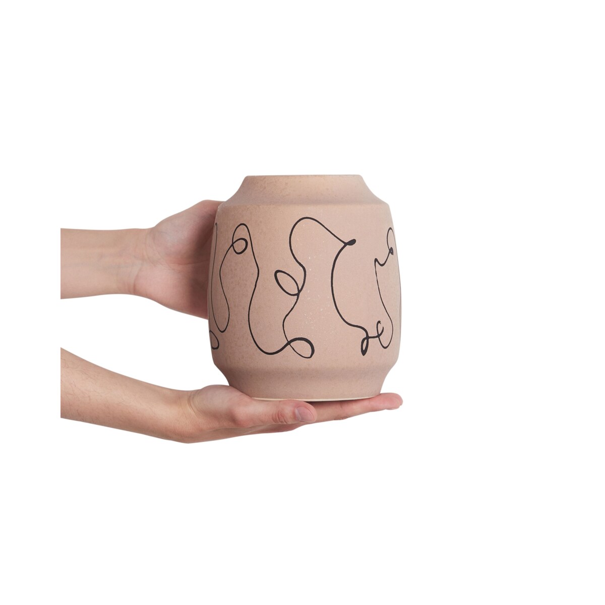 Kamionka Wazon na kwiaty 20 cm Beżowy Czarny SKATE