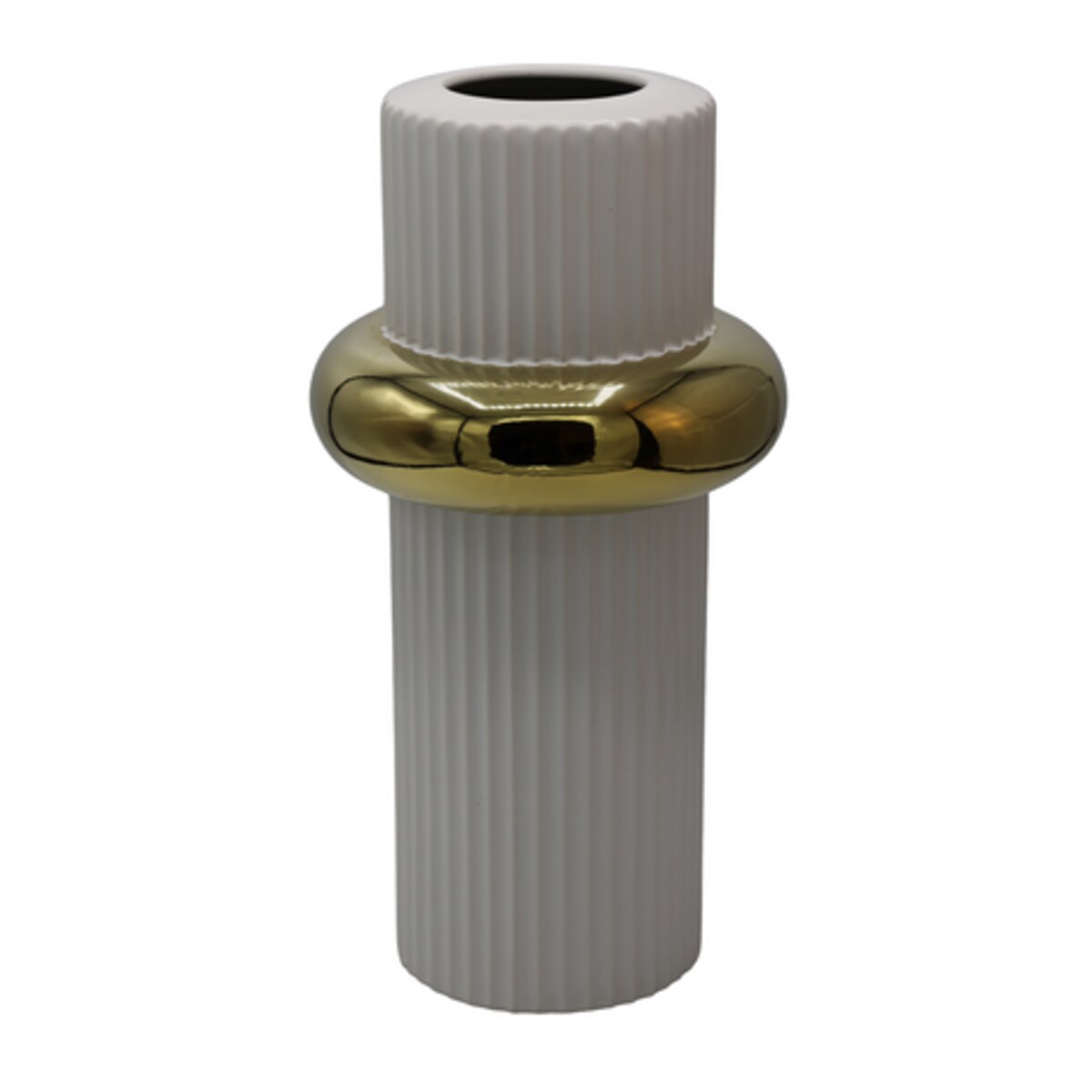 Wazon ceramiczny prążkowany JUTTA 33x16,5X16,5 cm biały