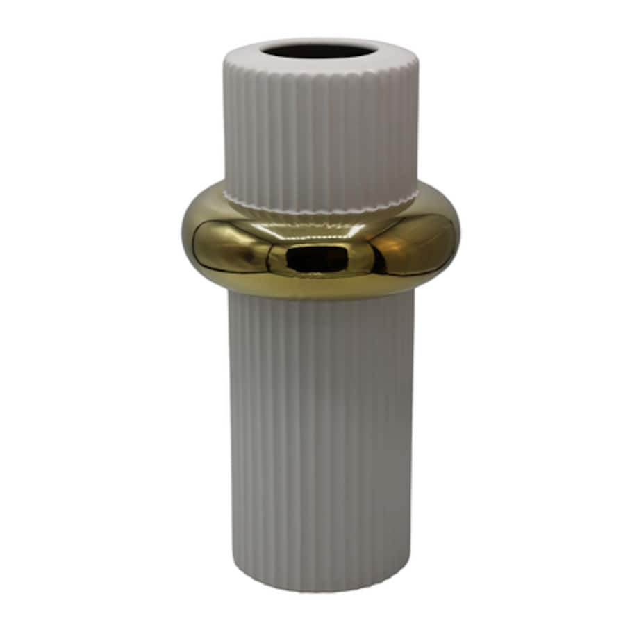 Wazon ceramiczny prążkowany JUTTA 33x16,5X16,5 cm biały