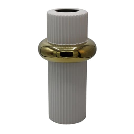 Wazon ceramiczny prążkowany JUTTA 33x16,5X16,5 cm biały