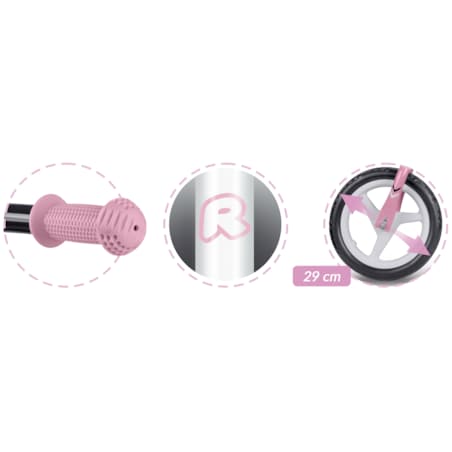 Rowerek biegowy dla dzieci rower dziecięcy lekki Fun Adventure Ricokids różowo-biały