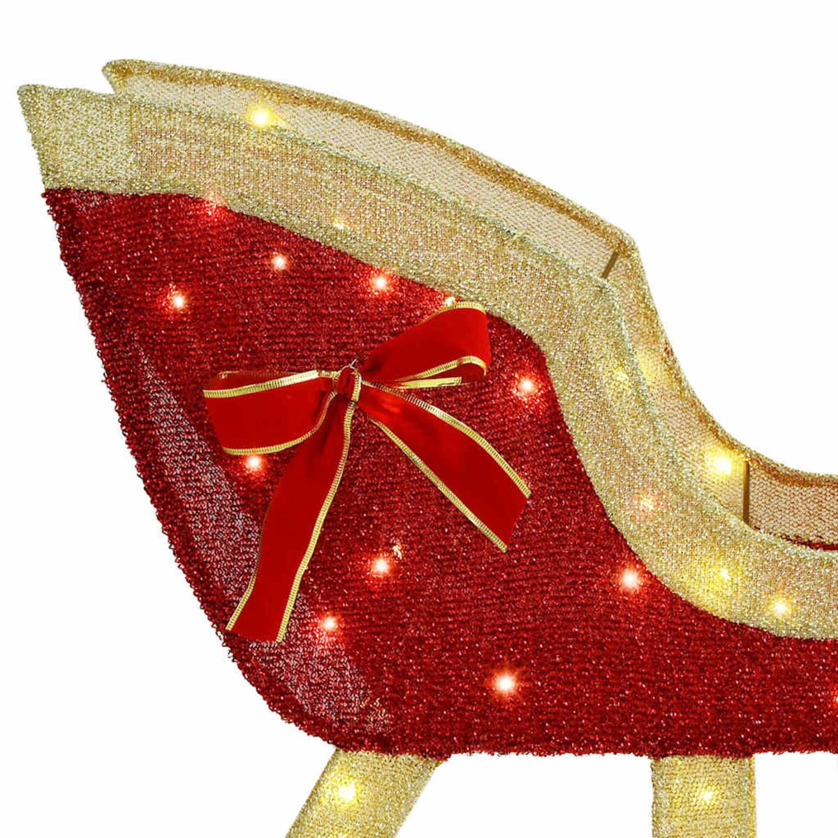 vidaXL Renifer ciągnący sanie Ciepła biel 70 x 26 x 128,5 cm tkanina