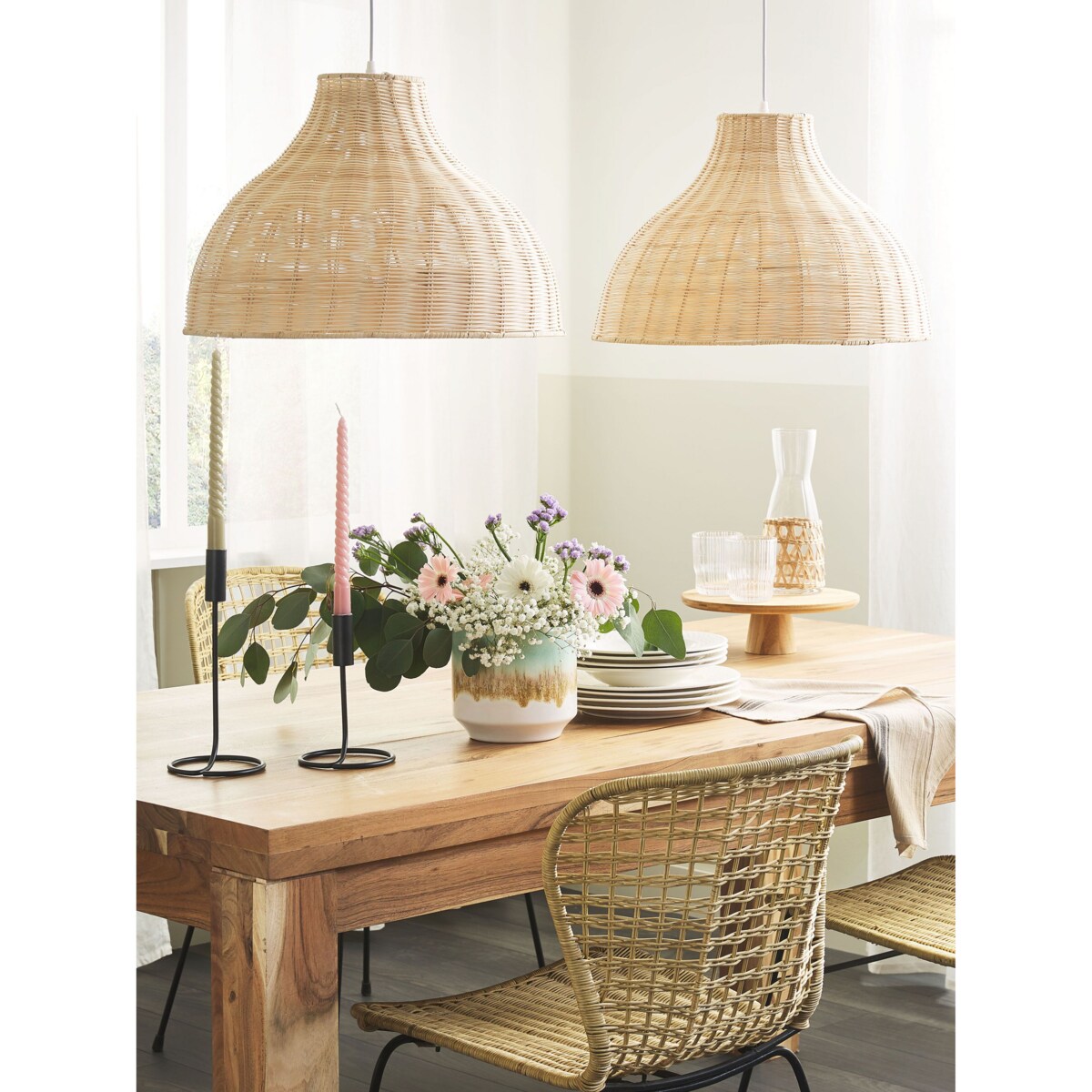 Lampa wisząca rattanowa naturalna MILLIAN
