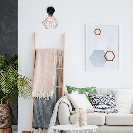 Lampa Kinkiet Ścienny Metalowy Loft Rose Black