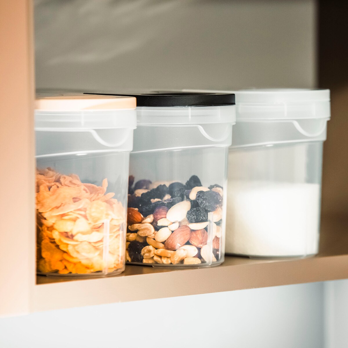 Pojemniki Na Żywność Kuchenne 3 X 1,3 L Makaron Cukier Mąkę Kaszę Sypkie