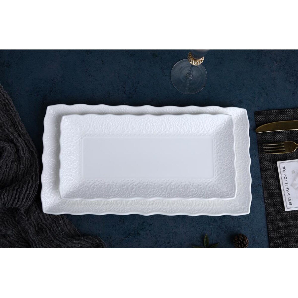 VILLA ITALIA Półmisek prostokątny porcelanowy 35 cm x 17 cm GLORIETTA Style