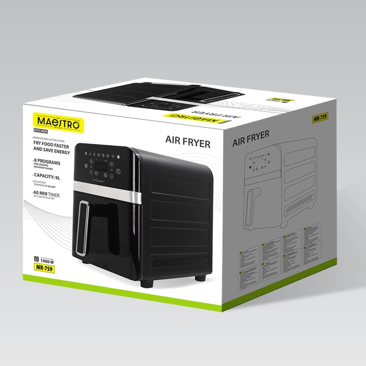 Frytownica beztłuszczowa frytkownica AIR FRYER 1900W MAESTRO