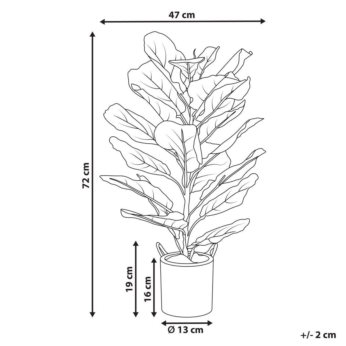 Sztuczna roślina FIDDLE LEAF TREE 72 cm Zielony