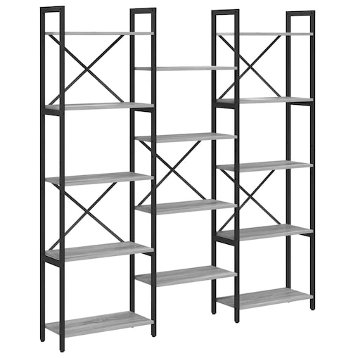 vidaXL Półka na książki Szary dąb sonoma 156 x 25 x 167.5 cm