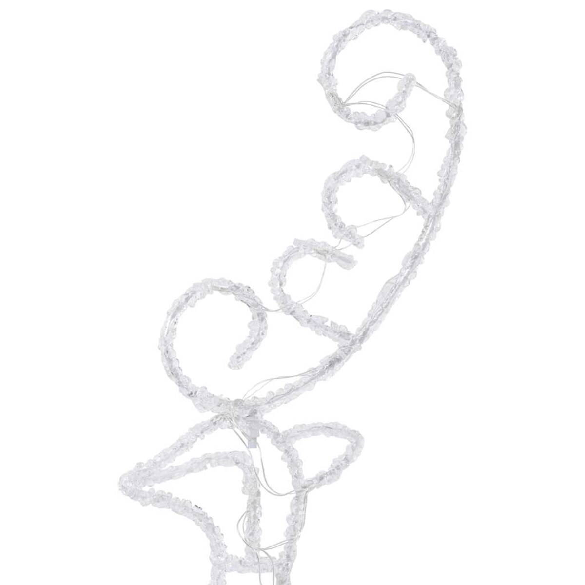 vidaXL Świąteczne renifery z saniami, akryl, 260x21x87 cm, ciepła biel