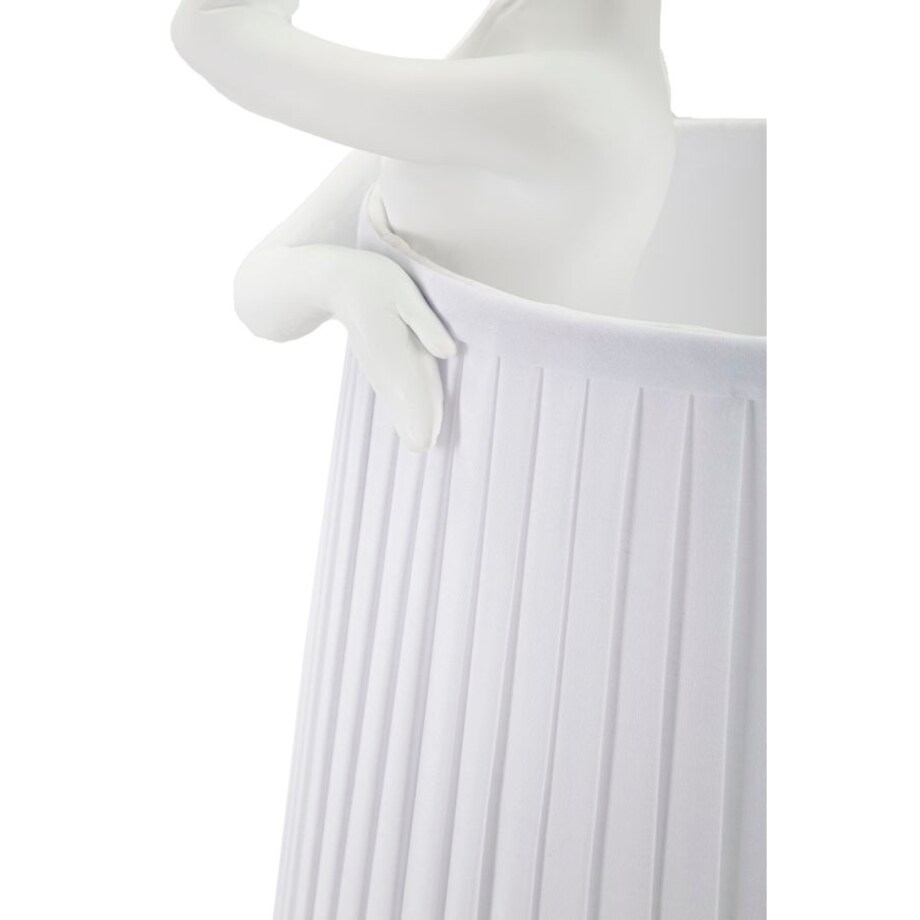 Lampa stołowa Ballet, kolor biały, żywica syntetyczna, żelazo i tkanina, 29 x 25 x 62,5 cm, 1 x E14, max. 40 W, do salonu i sypialni, Mauro Ferretti