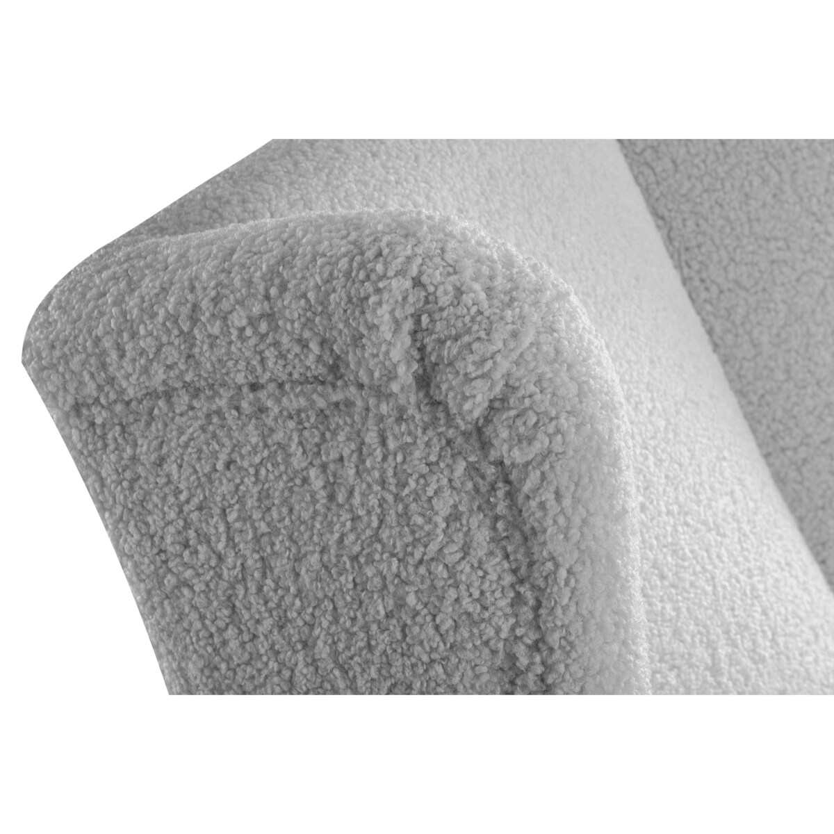 KONSIMO TULES Fotel bujany z torbą wykonany z szarej tkaniny jagnięcej