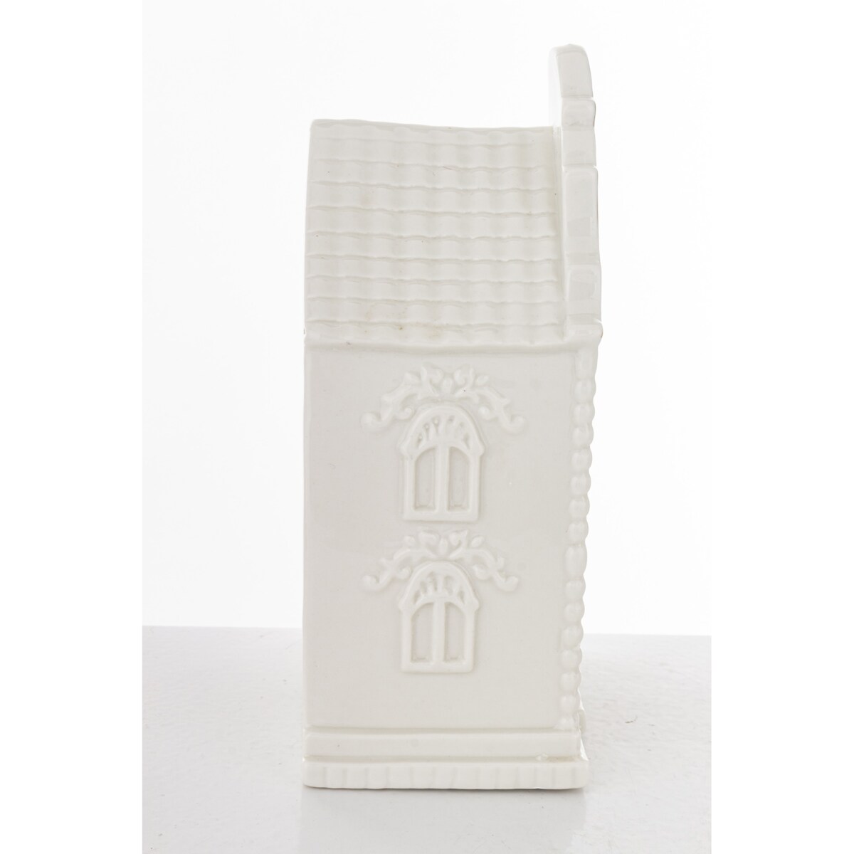 Ceramiczny biały domek LED 19x10,5 cm ADANI