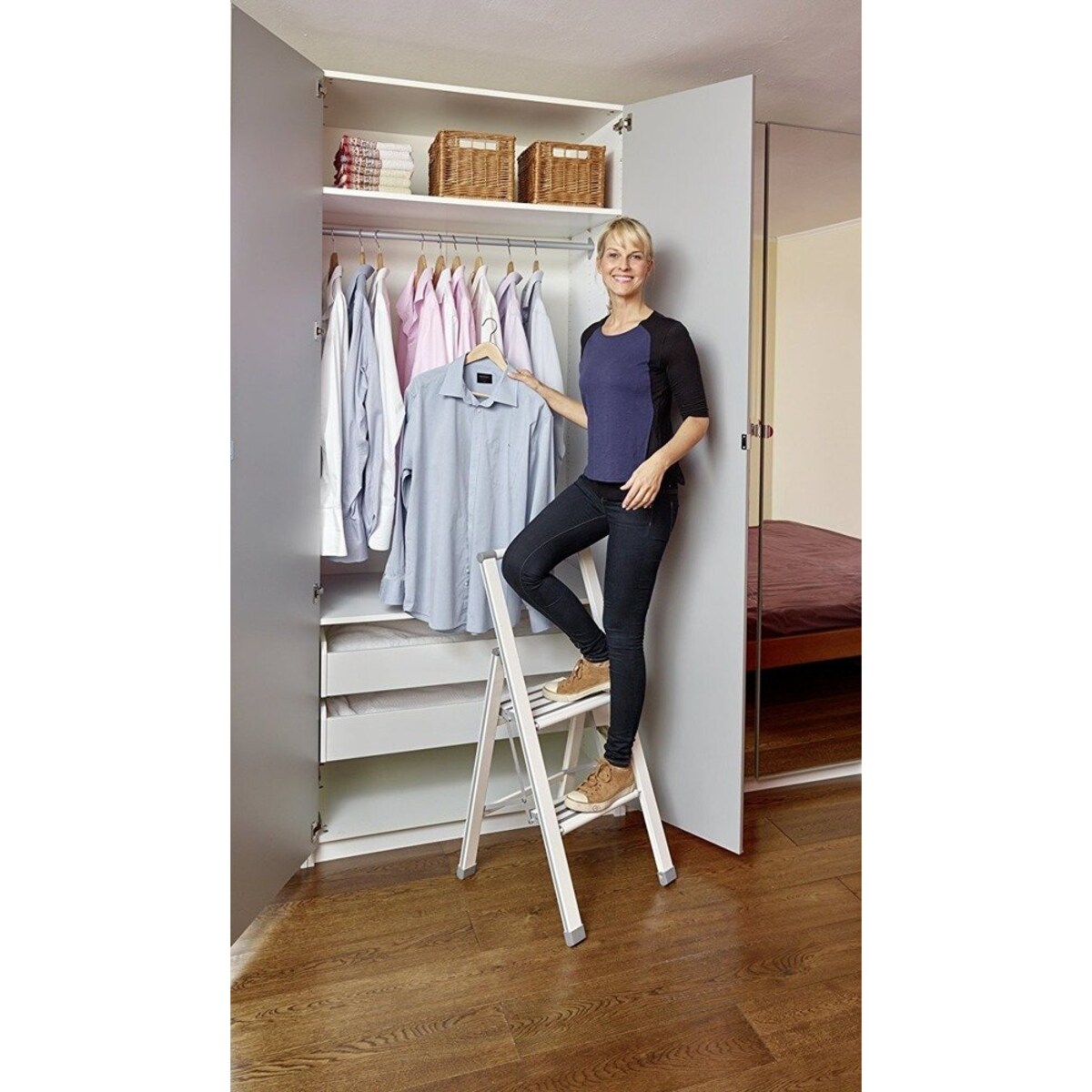 Aluminiowa drabina, 2-stopniowa, WENKO