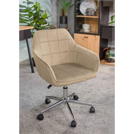 Fotel MILANO beżowy na srebrnej stopie