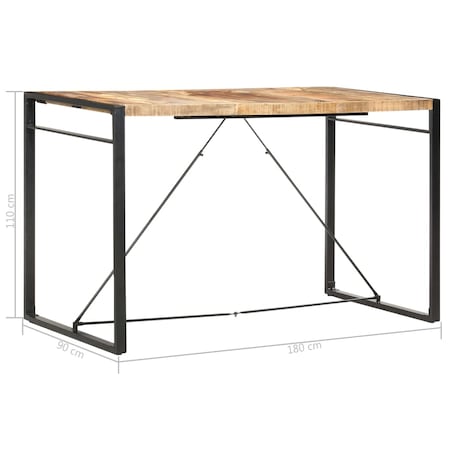 vidaXL Stolik barowy, 180x90x110 cm, lite drewno mango