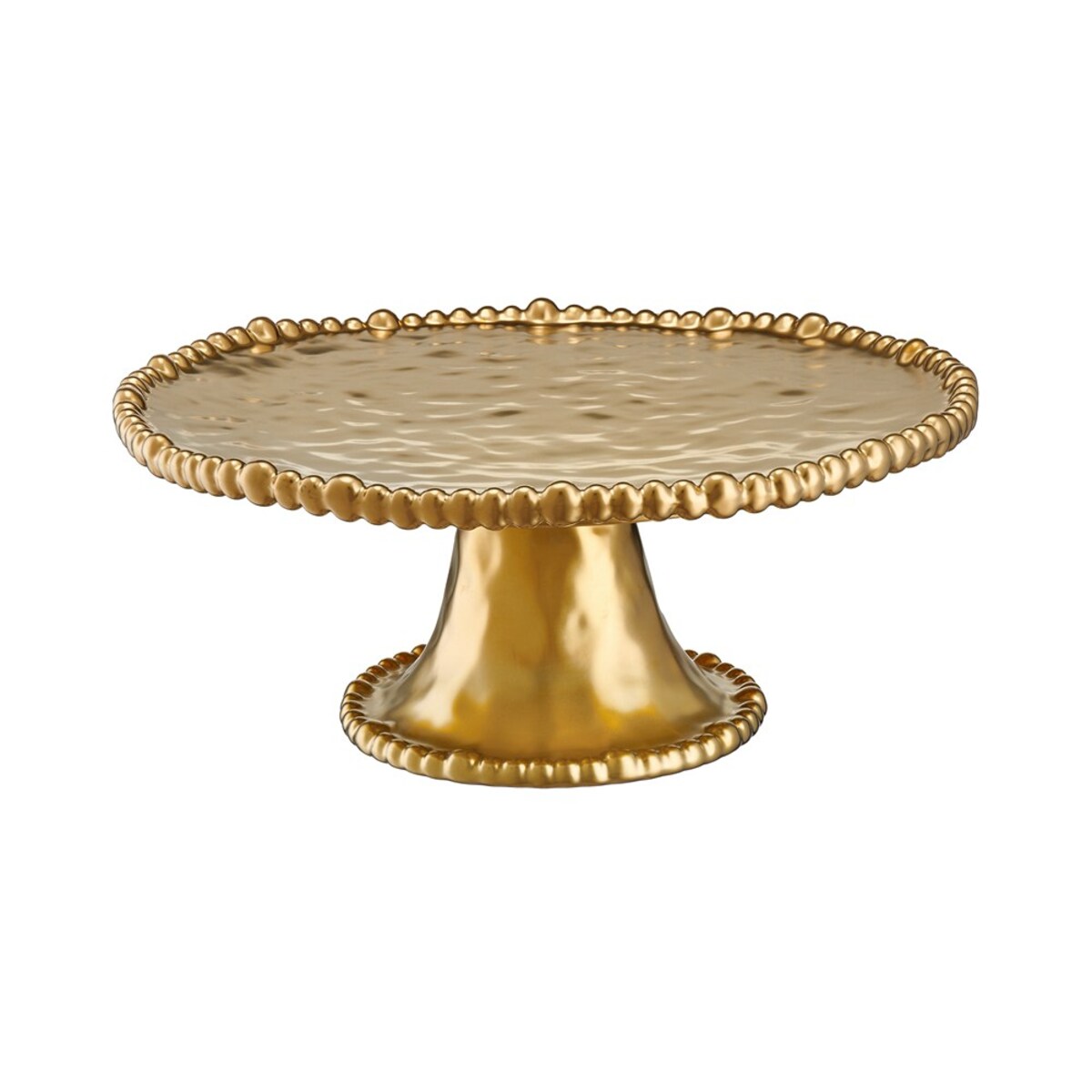 VILLA ITALIA Złota patera na ciasto 27 cm porcelanowa MESTIERE GOLD