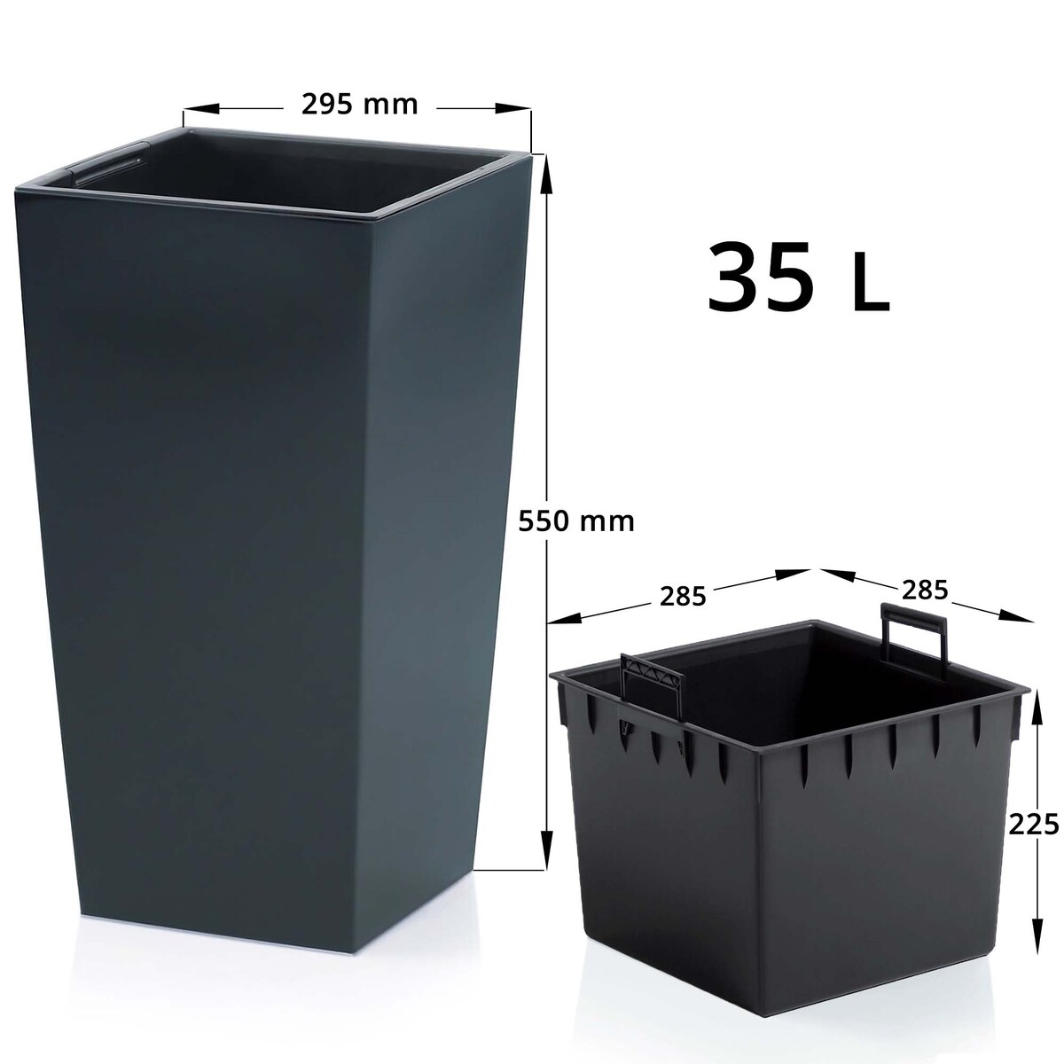 Donica Ogrodowa Do Domu Kwadratowa Duża Wysoka 55 cm