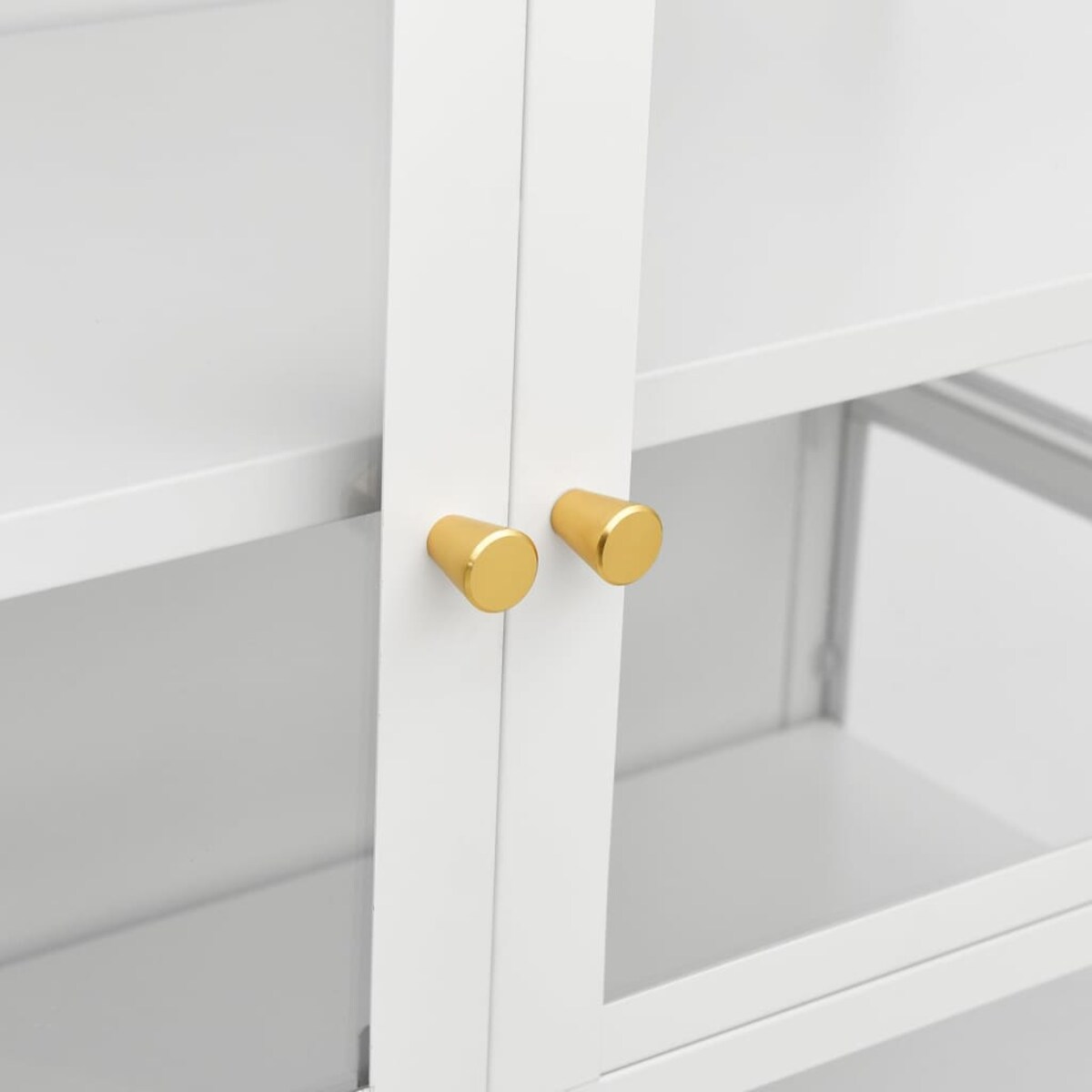 vidaXL Witryna, biała, 90x40x180 cm, stal i hartowane szkło