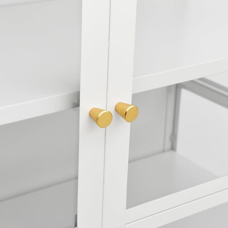 vidaXL Witryna, biała, 90x40x180 cm, stal i hartowane szkło