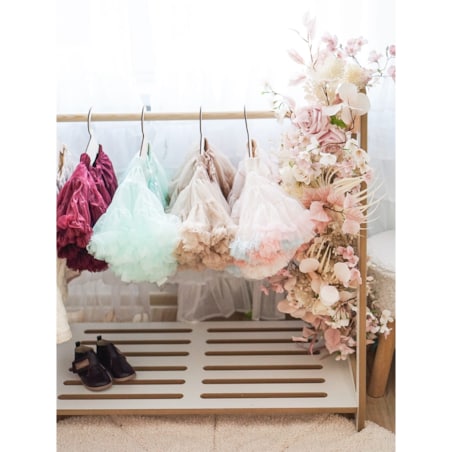 MINI garderoba szafa wieszak montessori + 5 drewnianych wieszaczków