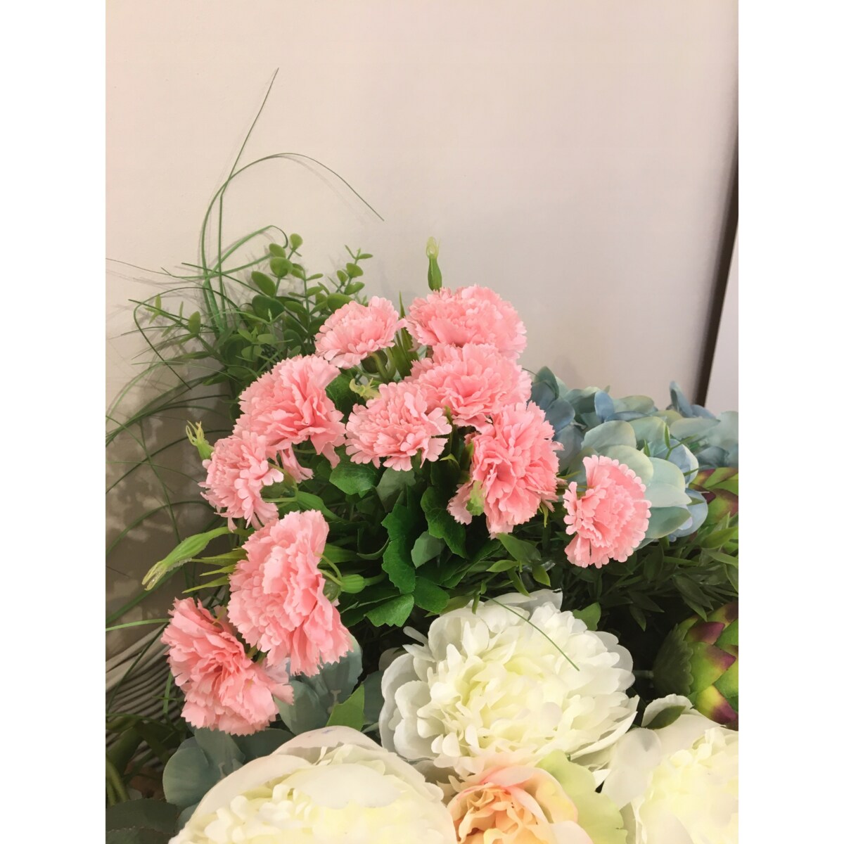 SZTUCZNE RÓŻOWE Goździki bukiet DEKORACJA STROIK WAZONU DONICZKI wiosna