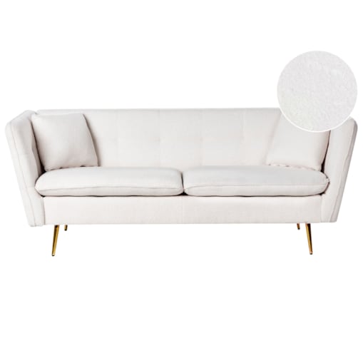 Sofa 3-osobowa boucle biała FREDERICA