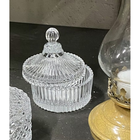 CUKIERNICA KRYSTALICZNA cukierniczka szklana retro przezroczysta