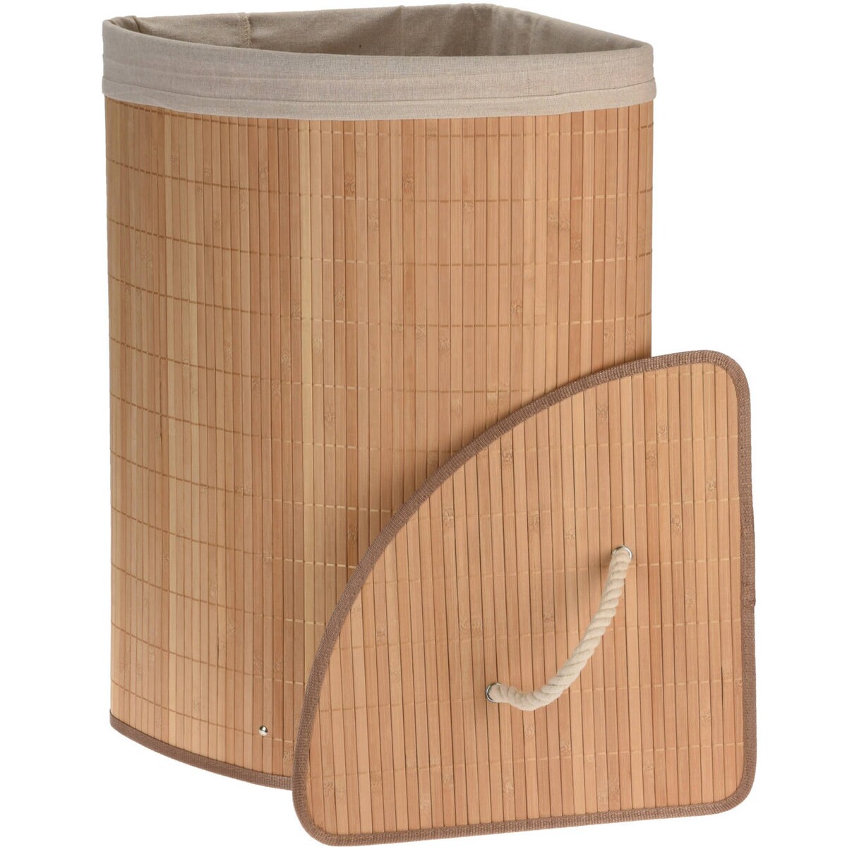 Kosz na pranie w skandynawskim stylu, bambusowy, 72 l