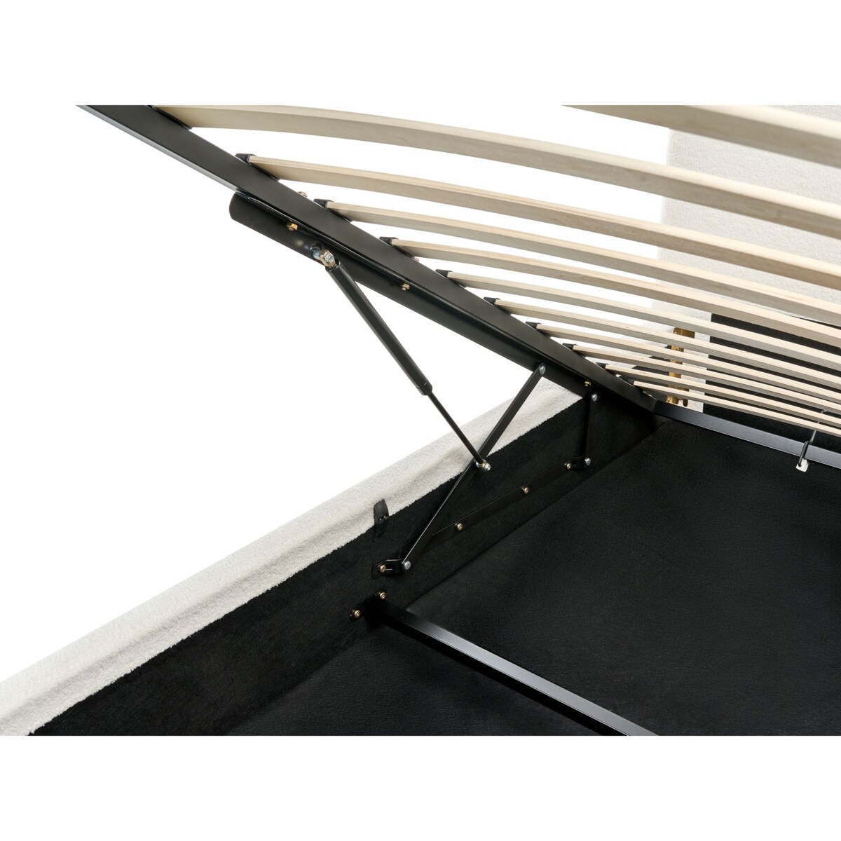 Łóżko z pojemnikiem Boucle BLAGNAC 90 x 200 cm Złamana biel