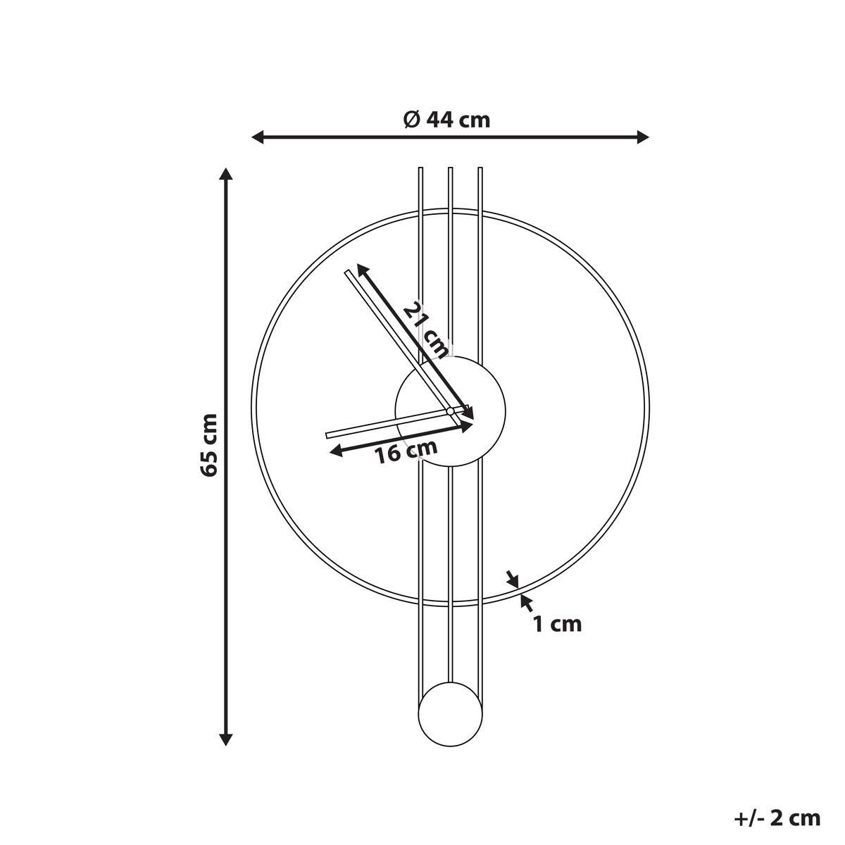 Zegar ścienny ANNIVIERS 44 cm Metal Czarny