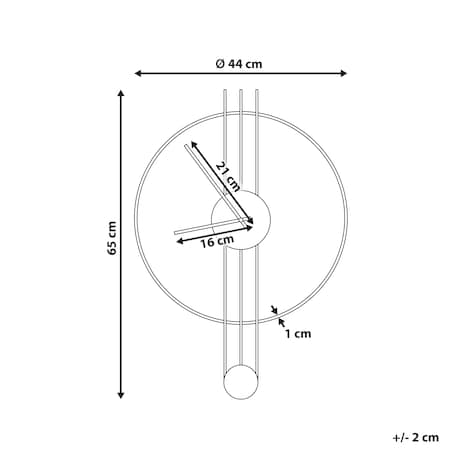 Zegar ścienny ANNIVIERS 44 cm Metal Czarny