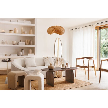 KRZESŁO DREWNIANE Miyako naturalne drewno tekowe RETRO