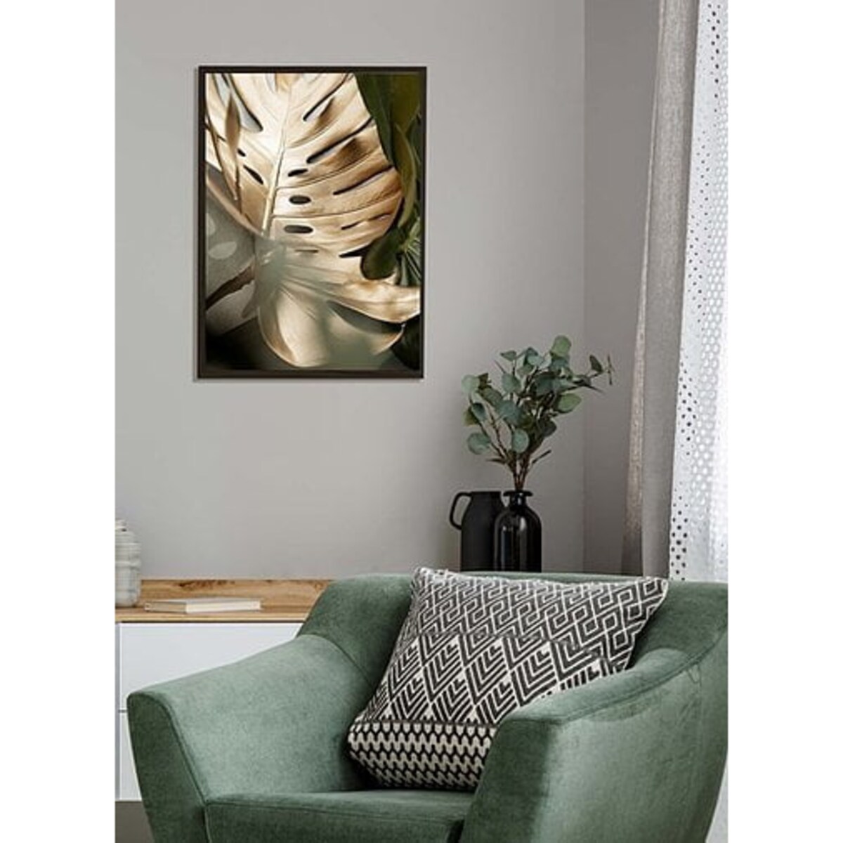 Poster Story, Plakat, Obraz - Złota Monstera No5, wymiary 42 x 60 cm