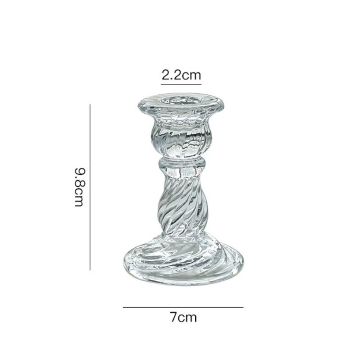 Świecznik dekoracyjny, szklany Glamour 9,5cm - SW12