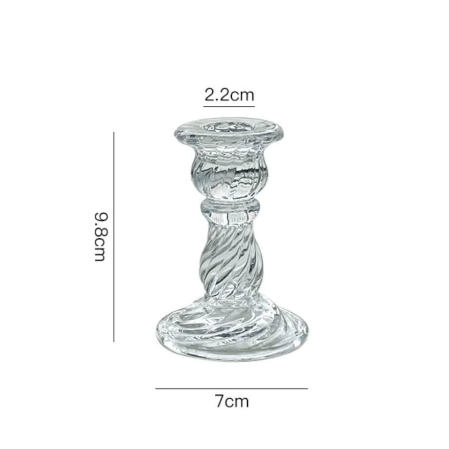 Świecznik dekoracyjny, szklany Glamour 9,5cm - SW12
