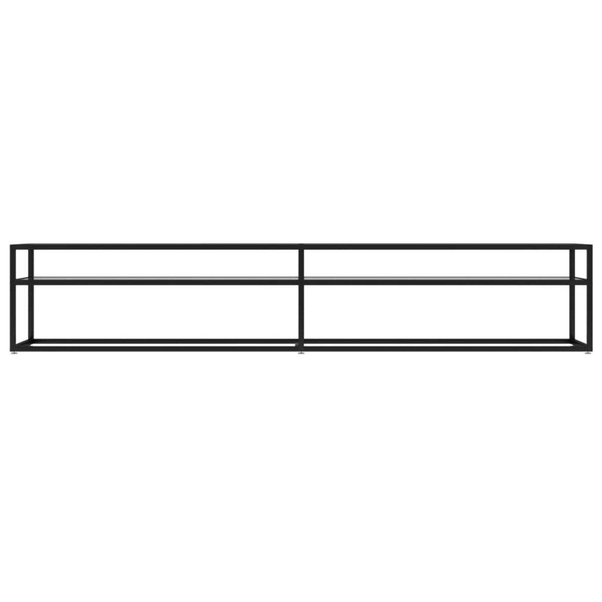 vidaXL Szafka pod TV, przezroczysta, 220x40x40,5 cm, hartowane szkło