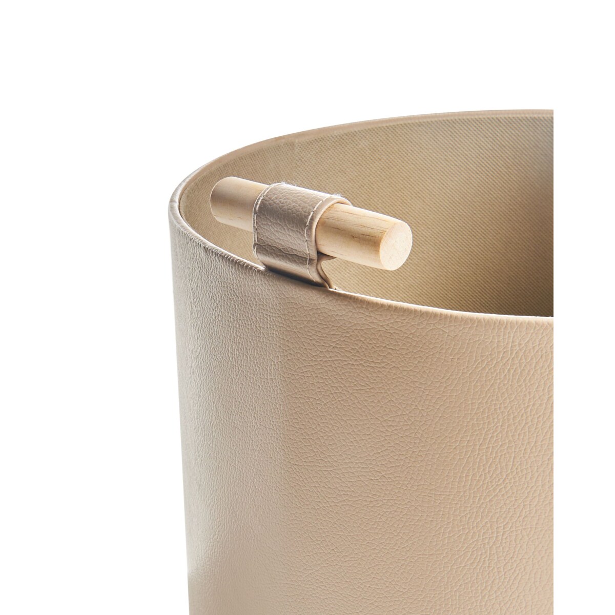 Zestaw 3 koszy z ekoskóry beżowy ARAM