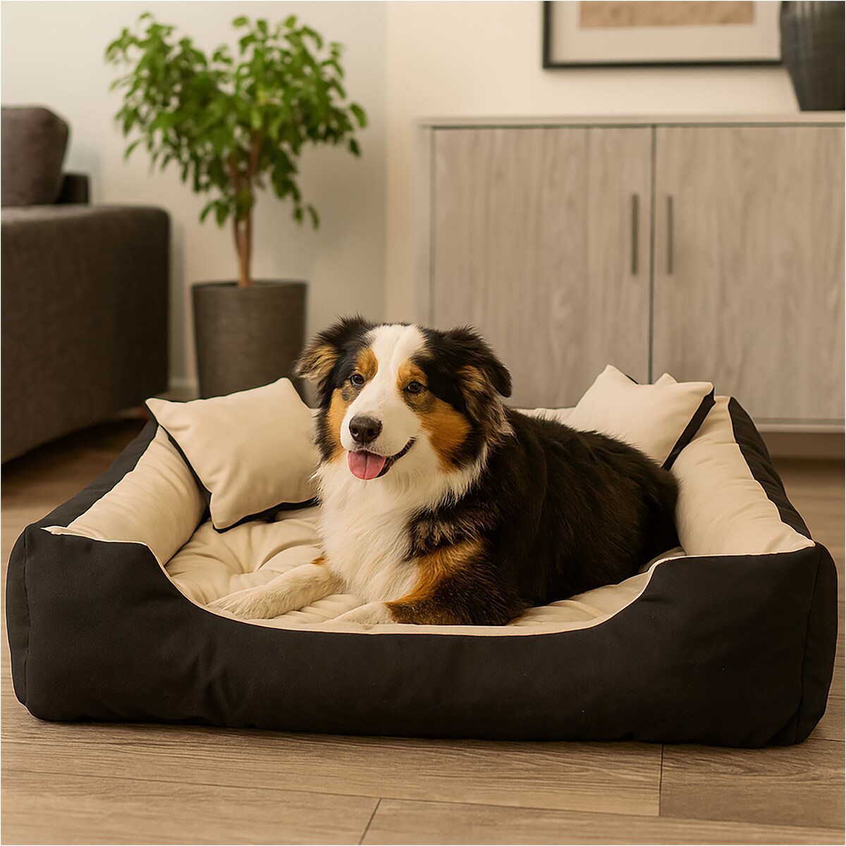 Legowisko Dla Psa Wodoodporne Posłanie Kanapa Sofa 130X105 Cm Beżowe