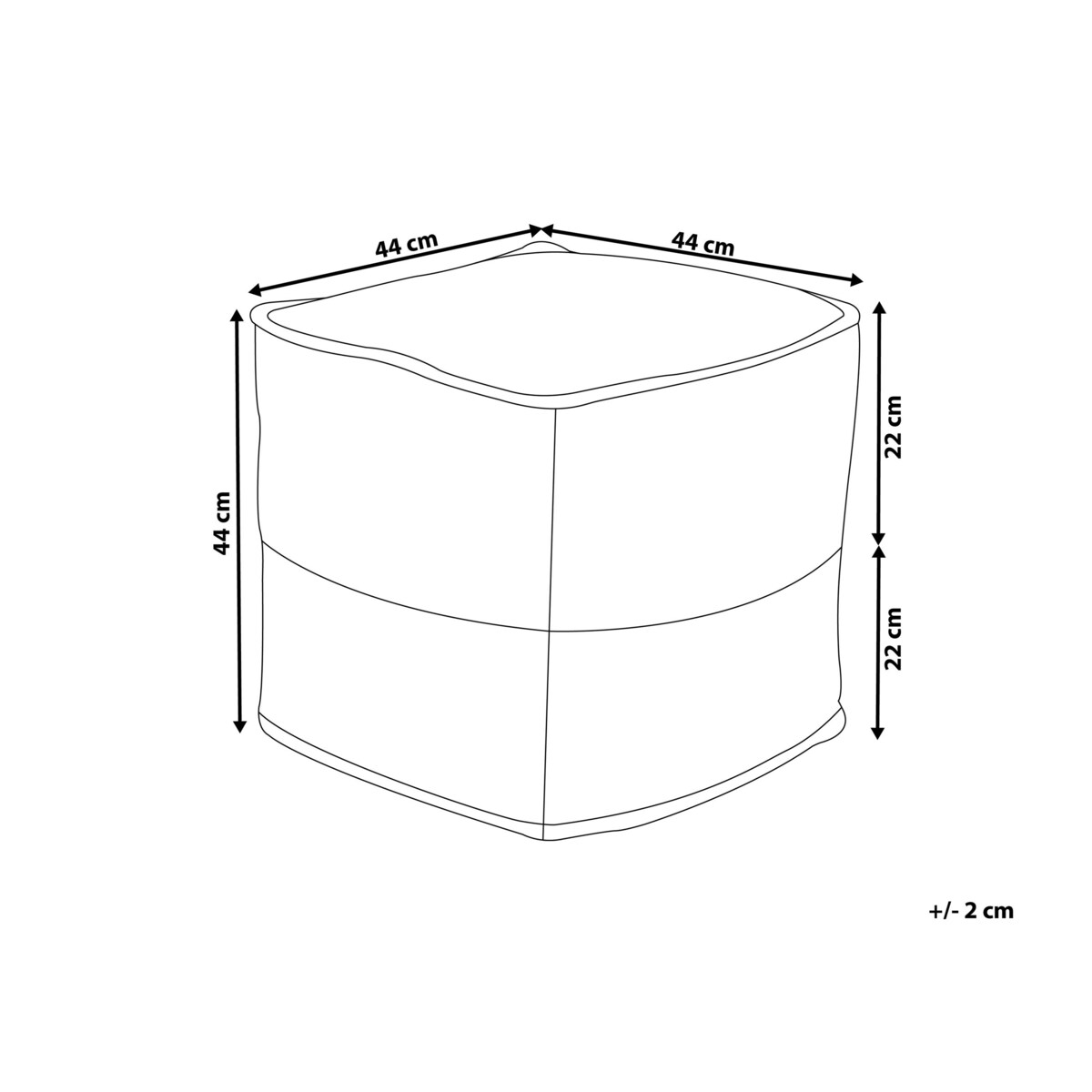 Puf 44 x 44 x 44 cm szary KIRAMA