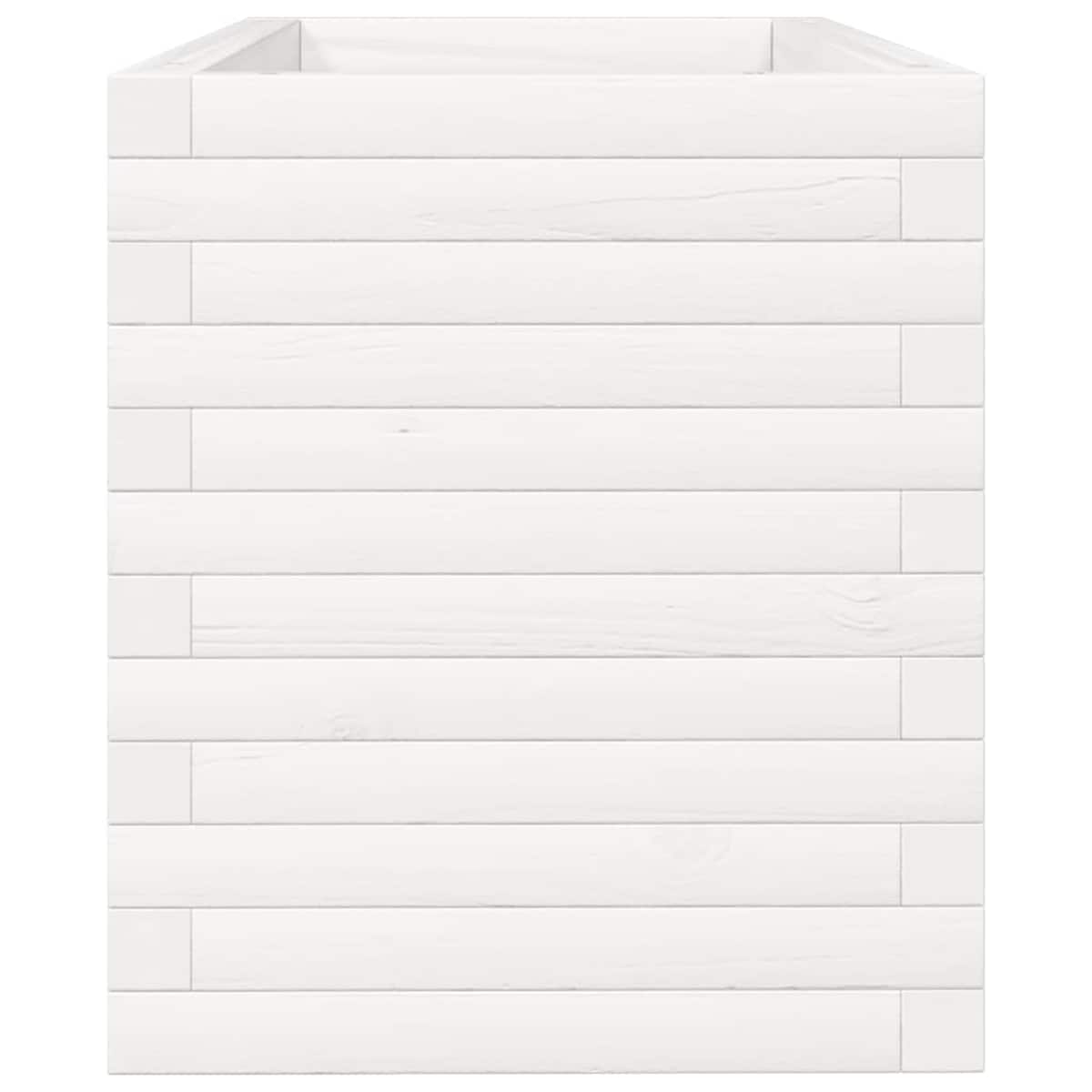 vidaXL Donica ogrodowa, biała, 90x40x45,5 cm, lite drewno sosnowe