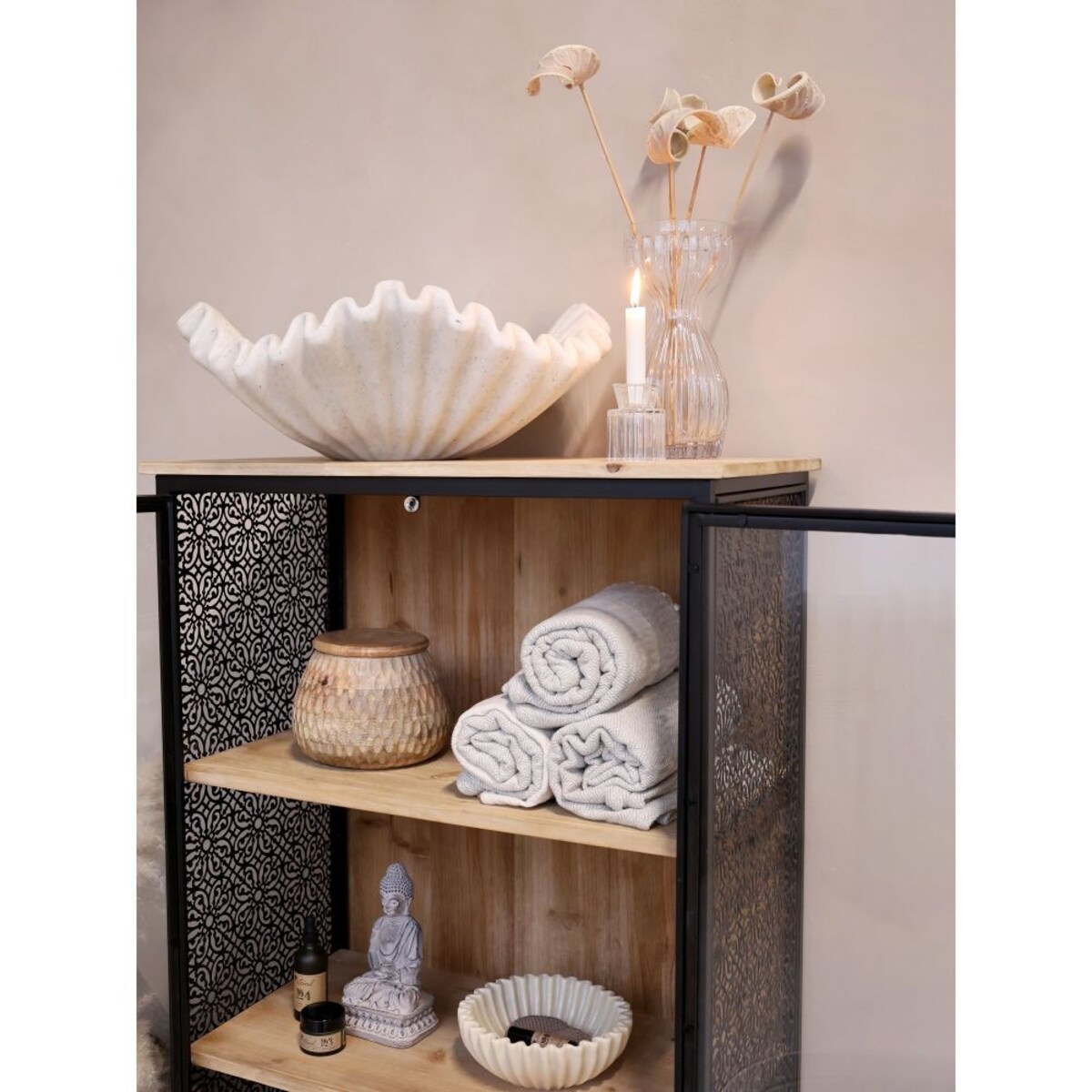 Witryna ażurowa czarna Venice 160 cm