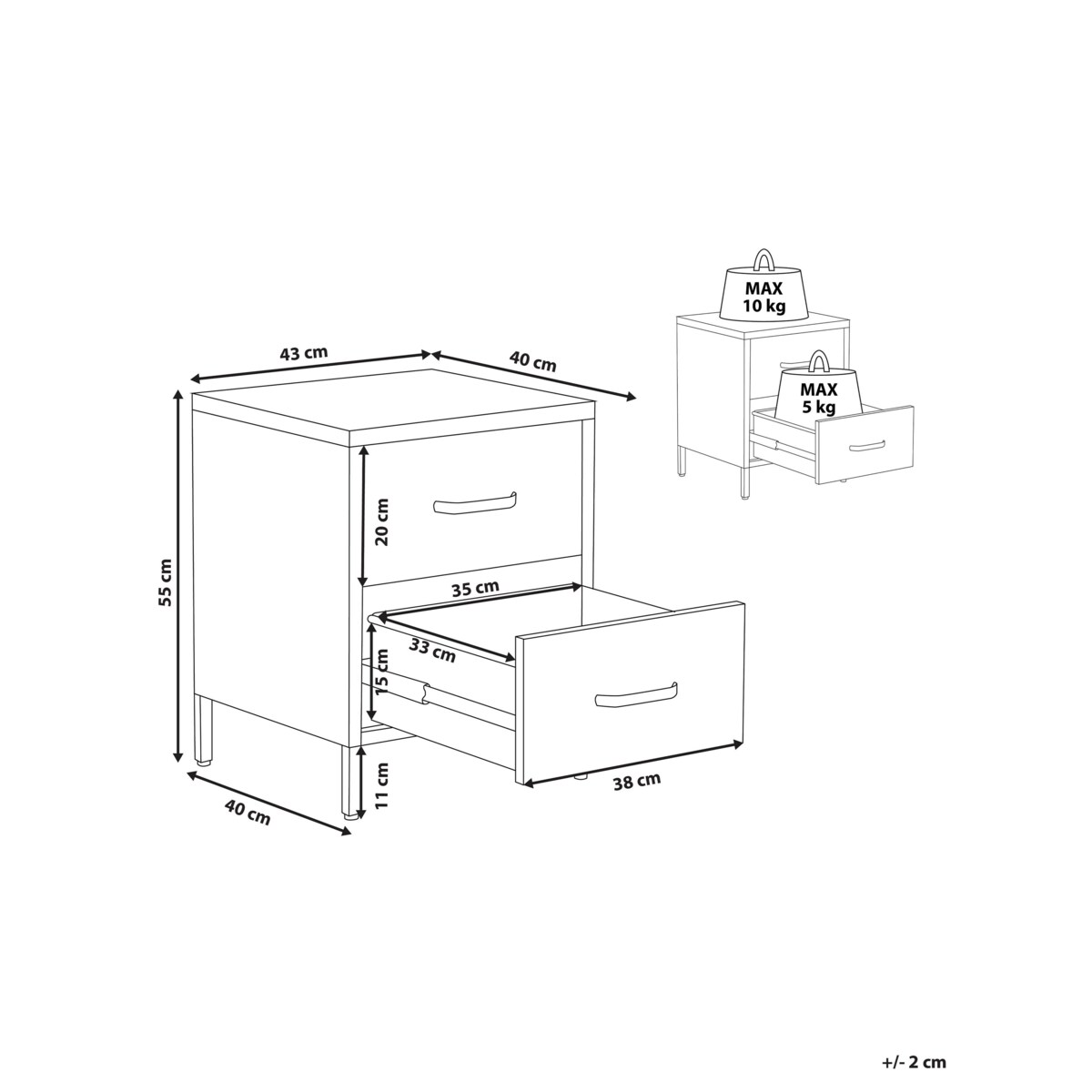 Szafka nocna metalowa różowa MALAVI