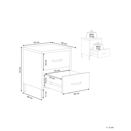 Szafka nocna metalowa różowa MALAVI