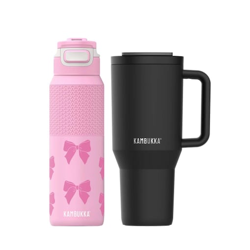 Butelka termiczna 1l + kubek termiczny ze słomką 950ml Kambukka Gym Besties