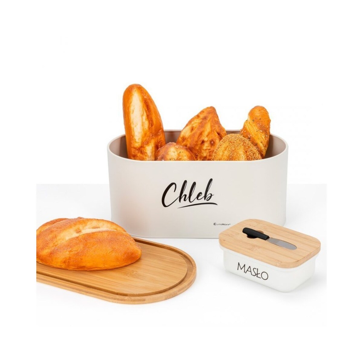 Elitehoff chlebak z zestawem pojemników i maselniczka 62307