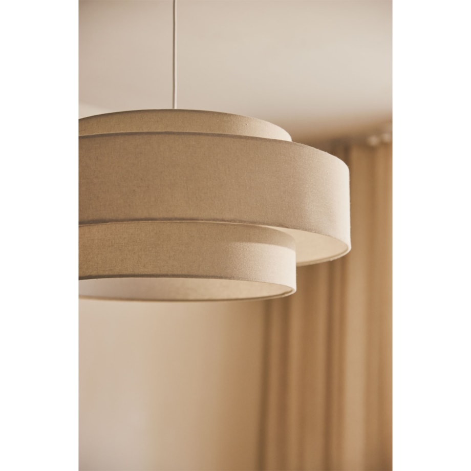 Lampa wisząca z tkaniny Lumira Ø55 cm, beżowa